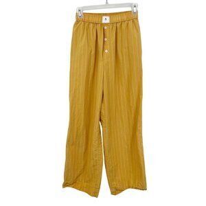 by Anthropologie Wren Boxer Pants Yellow Striped Pull On Lounge Size XS